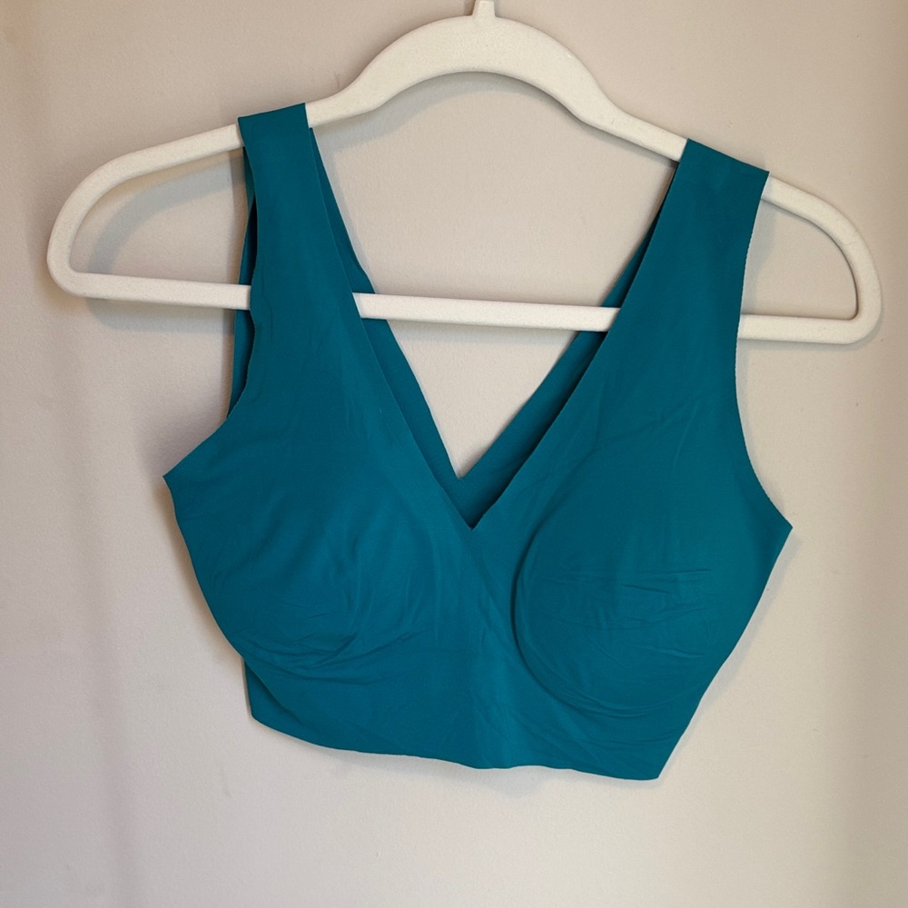 Teal V-Neck Wireless Comfort Bra